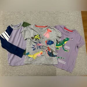 Mini Boden Kids Graphic Tee Bundle of 3 in Gray, Purple, and Green